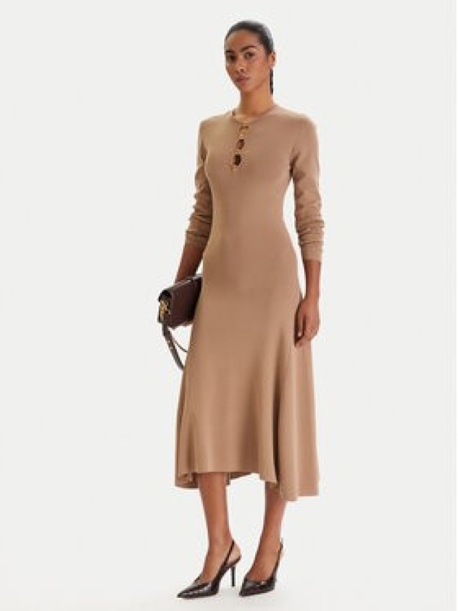 KARL LAGERFELD Sukienka dzianinowa B1W13003 Beżowy Regular Fit