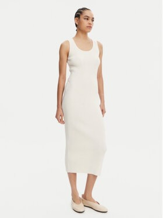 Armani Exchange Sukienka codzienna XW000576 AF12740 U1003 Écru Slim Fit