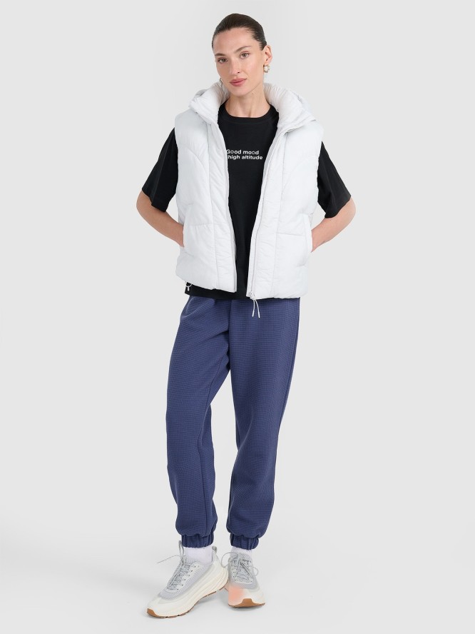 4F T-shirt oversize z nadrukiem damski - czarny L