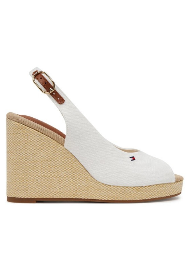 Tommy Hilfiger Espadryle Flag High Wedge Espad Slingback FW0FW08597 Biały