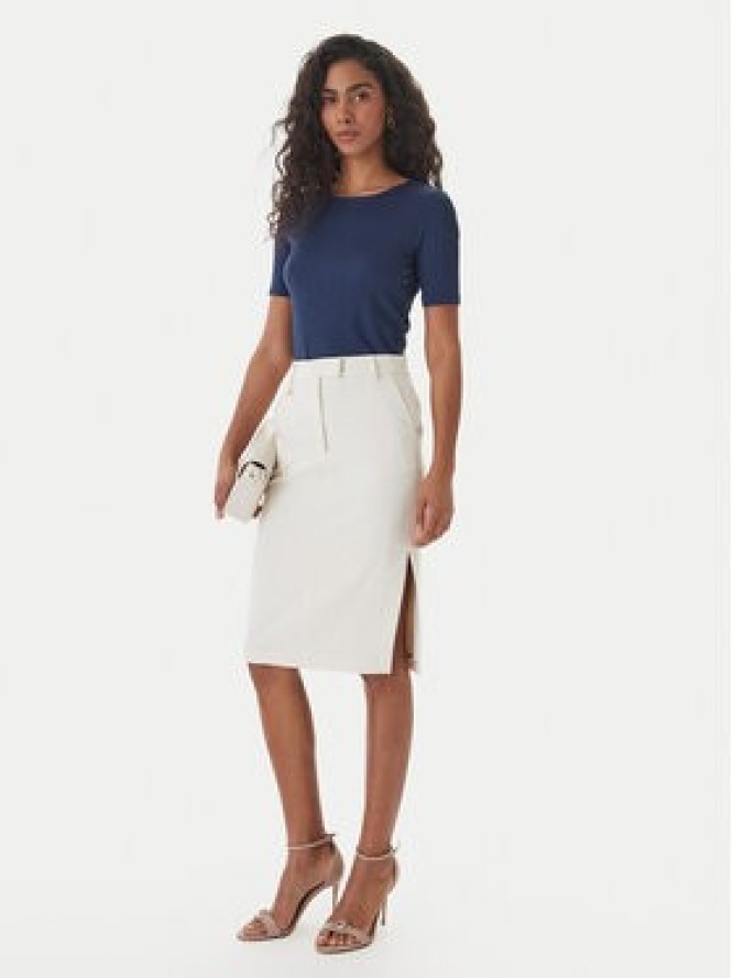 Fracomina Spódnica midi FR26SG2012W42901 Écru Regular Fit