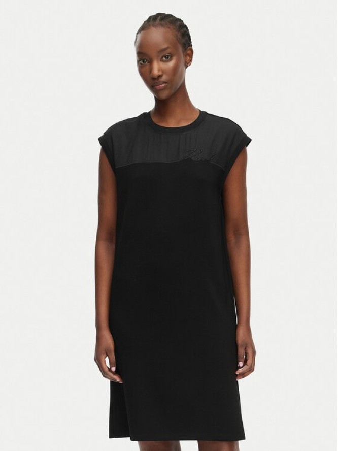 KARL LAGERFELD Sukienka codzienna B2W13033 Czarny Regular Fit