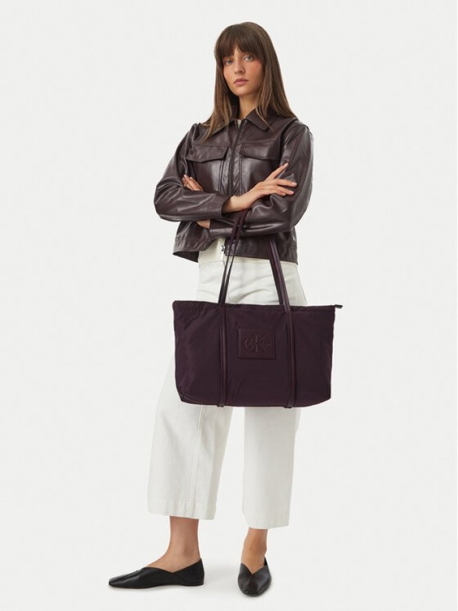 Calvin Klein Torebka Medium Tote LV04F3869G Bordowy