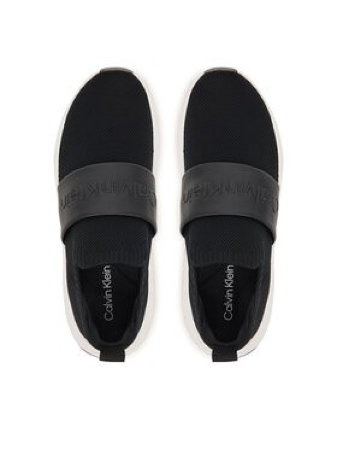 Calvin Klein Sneakersy Chunky Run Slipon Knit Logo Tape HW0HW03261 Czarny