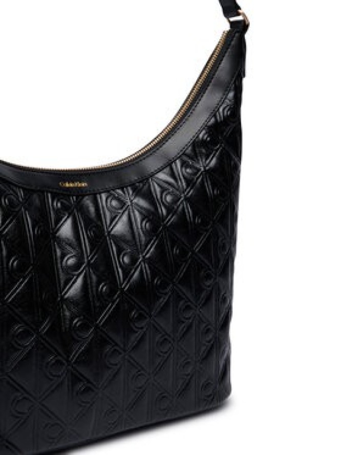 Calvin Klein Torebka Emblem Aop Debossed Medium Shbag LV04F3875G Czarny