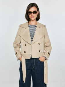 Trencz damski krótki beżowy Barretta 801