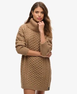 superdry Sukienka Sweter z Golfem Cable