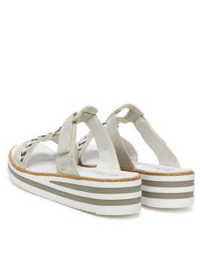 Rieker Klapki V02M6-40 Srebrny