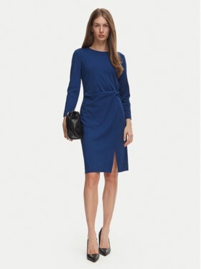 Calvin Klein Sukienka koktajlowa LV044H004G Granatowy Slim Fit