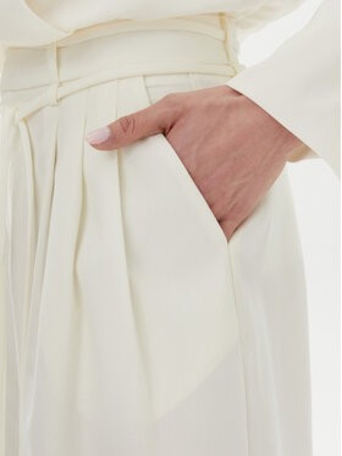 Eleh Spodnie palazzo ESS250005 Écru Regular Fit