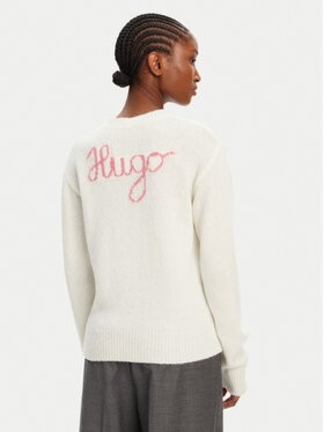 HUGO Sweter Solanu 50545092 Écru Regular Fit