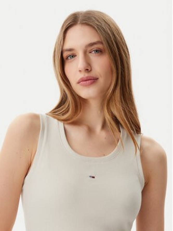 Tommy Jeans Sukienka codzienna Essential DW0DW20674 Beżowy Slim Fit