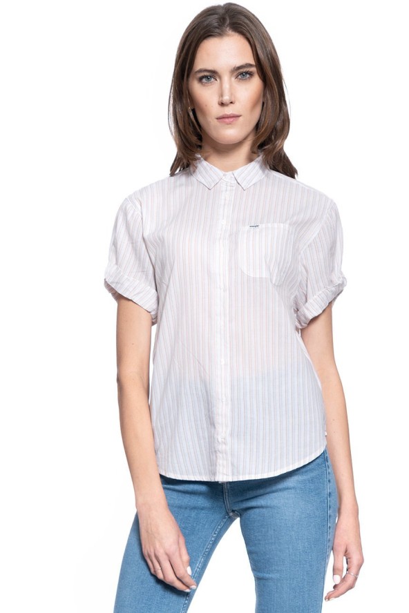 DAMSKA KOSZULA MATERIAŁOWA WRANGLER SUMMER SHIRT LAVENDAR HAZE W5R71YP14 112130319