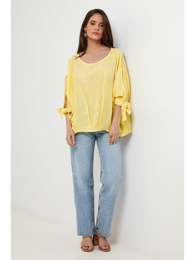 Rodier Lin Lniana bluzka w kolorze żółtym rozmiar: XL/XXL