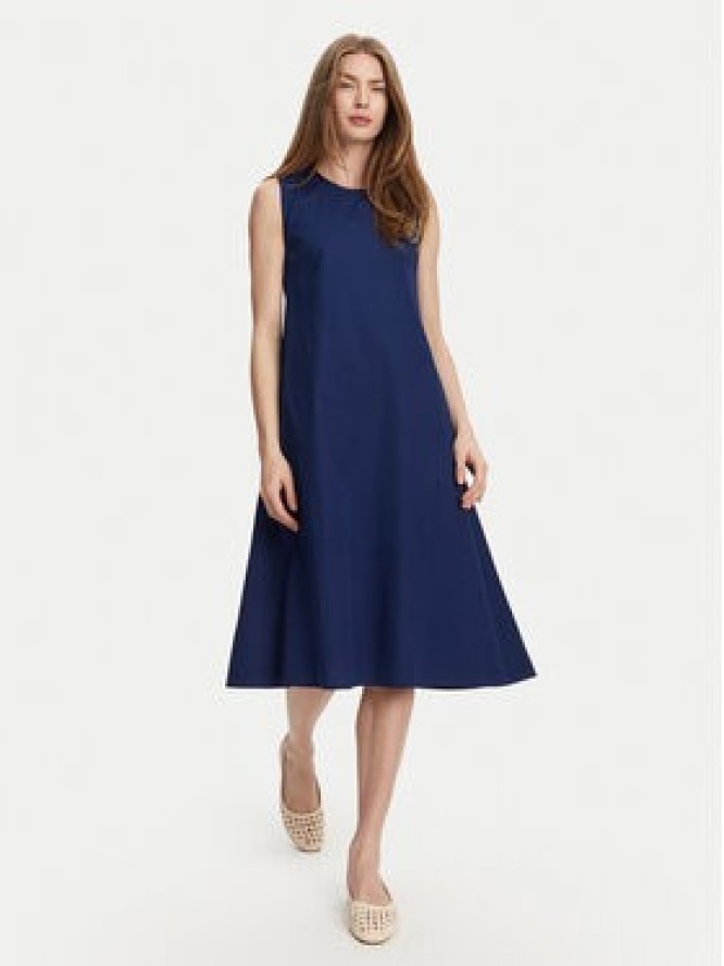 Selmark Sukienka letnia BL495 Granatowy Regular Fit