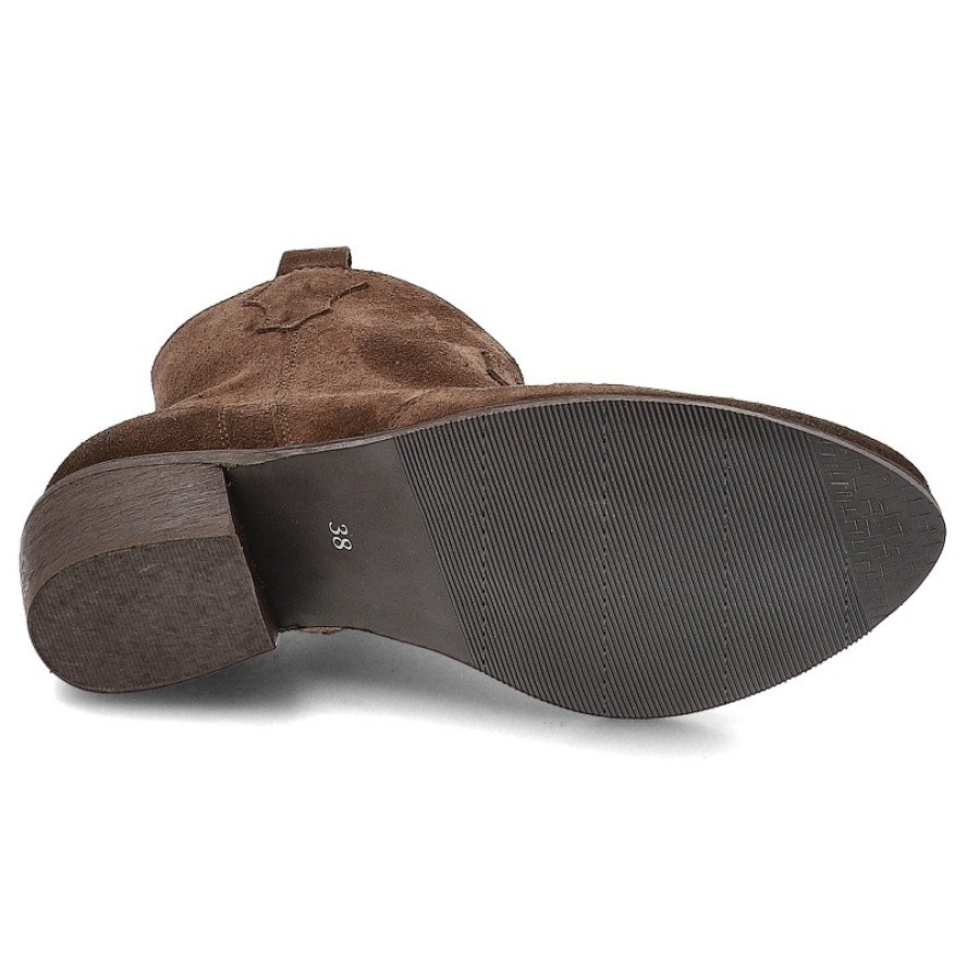 Brązowe Botki Armodo Stylowe Kowbojki Damskie