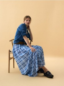 Spódnica w kratę - wielobarwny