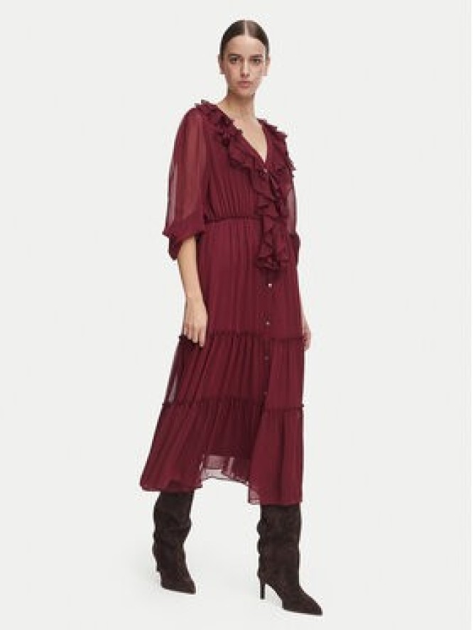 Morgan Sukienka codzienna 261-ROMANCE Bordowy Regular Fit