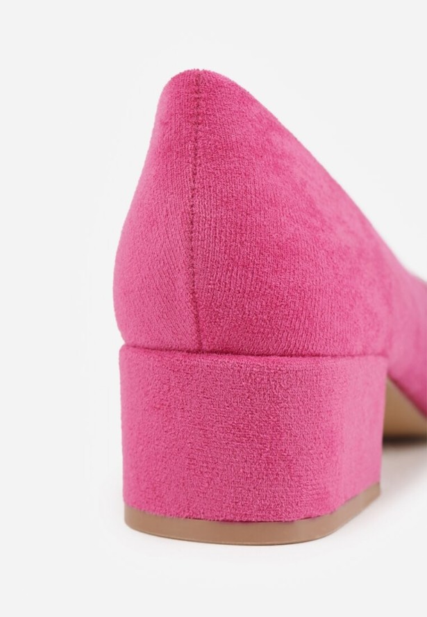 Fuksjowe Czółenka na Słupku Vices ze Skórzaną Wkładką Savirae