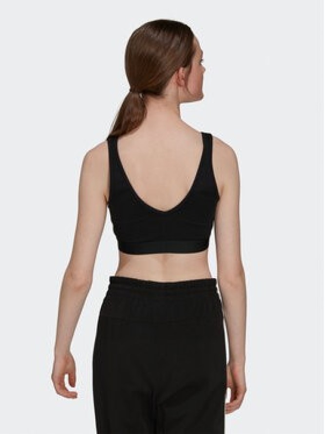 adidas Koszulka techniczna Essentials 3-Stripes Crop Top With Removable Pads GS1343 Czarny