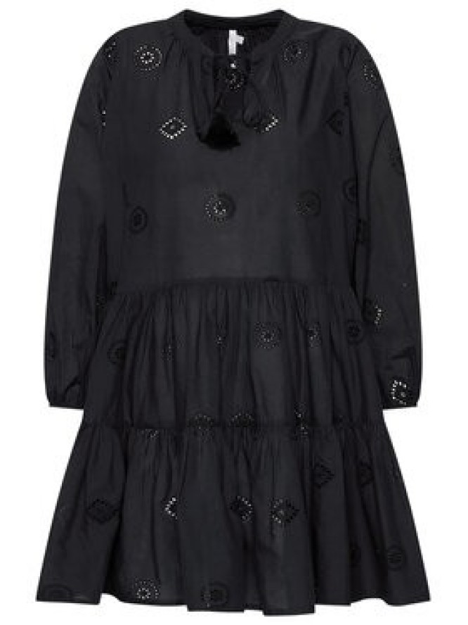 Seafolly Sukienka letnia Embroidery 54155-DR Czarny Regular Fit