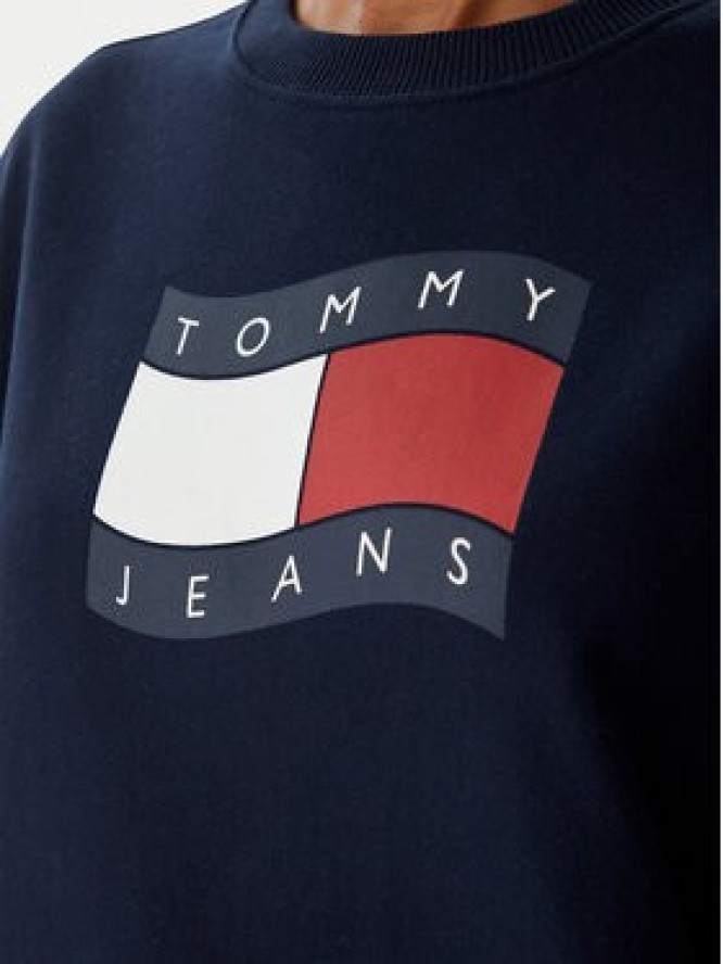 Tommy Jeans Bluza Wavy Flag DW0DW22742 Granatowy Boxy Fit