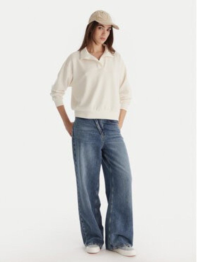 Roxy Bluza Rise & Vibe Sweet Fleece ERJFT05012 Biały Relaxed Fit