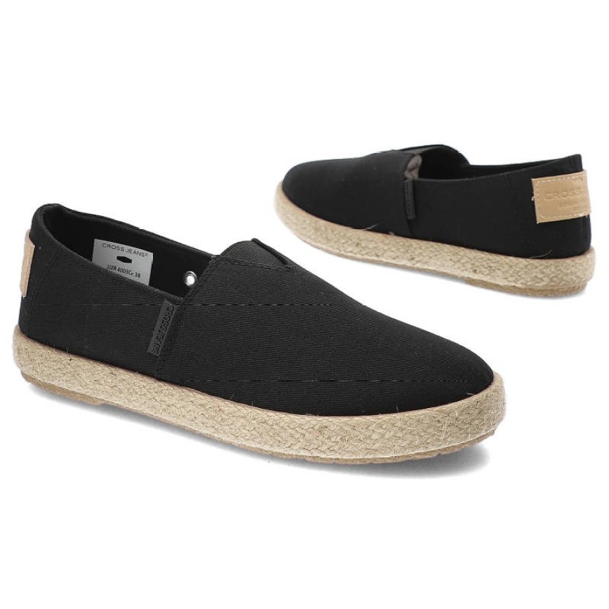Czarne Espadryle Cross Jeans Wygodne Buty Damskie