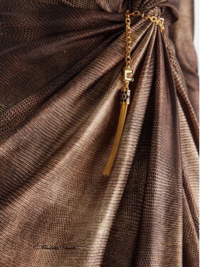 Elisabetta Franchi Sukienka wieczorowa AB-R35-57E2-V840 Brązowy Slim Fit