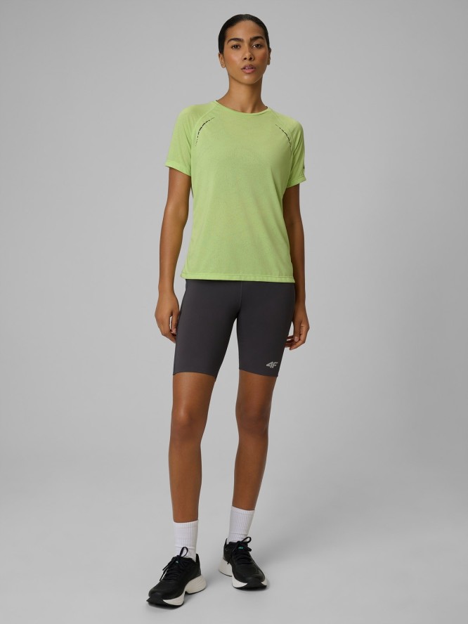 4F Koszulka do biegania szybkoschnąca damska - żółta S