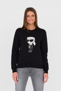 KARL LAGERFELD Czarna damska bluza Ikonik 2.0, Rozmiar L