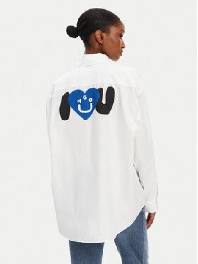 HUGO Koszula Elisana 50542985 Biały Relaxed Fit