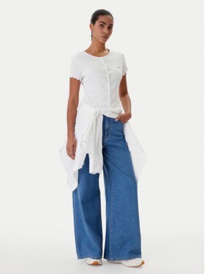 Tommy Jeans Bluzka DW0DW20377 Biały Slim Fit