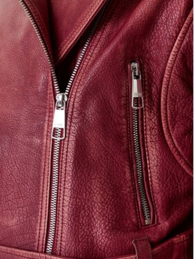 BOSS Kurtka skórzana C_Sadora 50543026 Bordowy Regular Fit