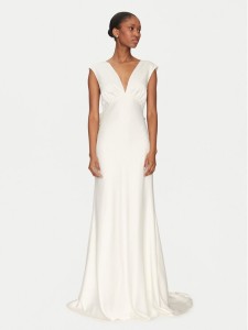 YAS Sukienka wieczorowa Dottea 26036356 Écru Regular Fit