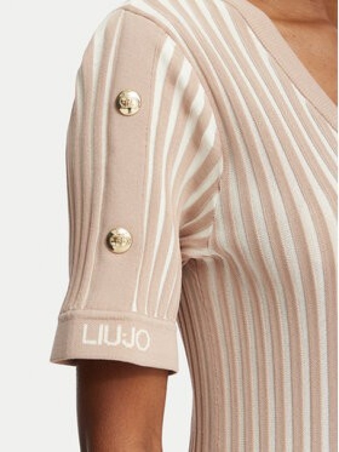 Liu Jo Sport Sukienka dzianinowa TA6062 MS55N Beżowy jasny Regular Fit