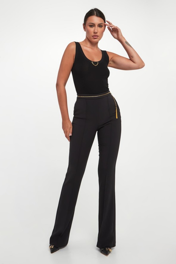 Top damski prążkowany z jedwabiem ELISABETTA FRANCHI