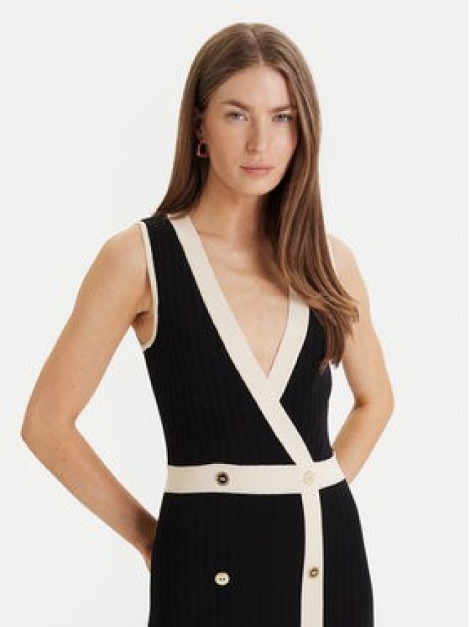 LOLA CASADEMUNT Sukienka dzianinowa LS2616160 Czarny Regular Fit