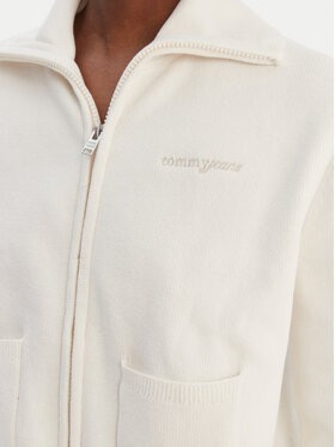 Tommy Jeans Bluza Cozy Sript DW0DW22029 Écru Regular Fit
