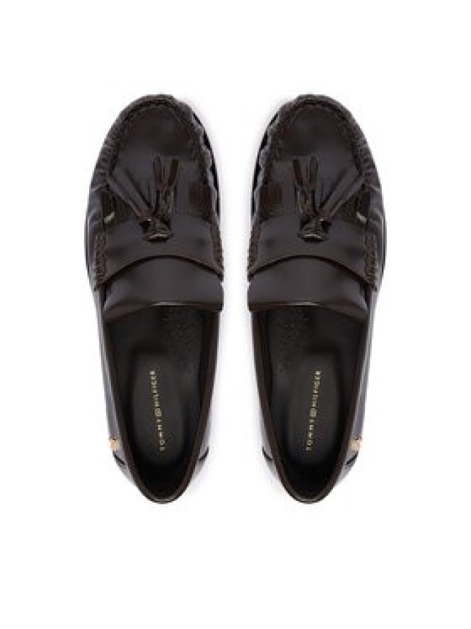 Tommy Hilfiger Mokasyny Tassel Abrasivato FW0FW09460 Brązowy ciemny