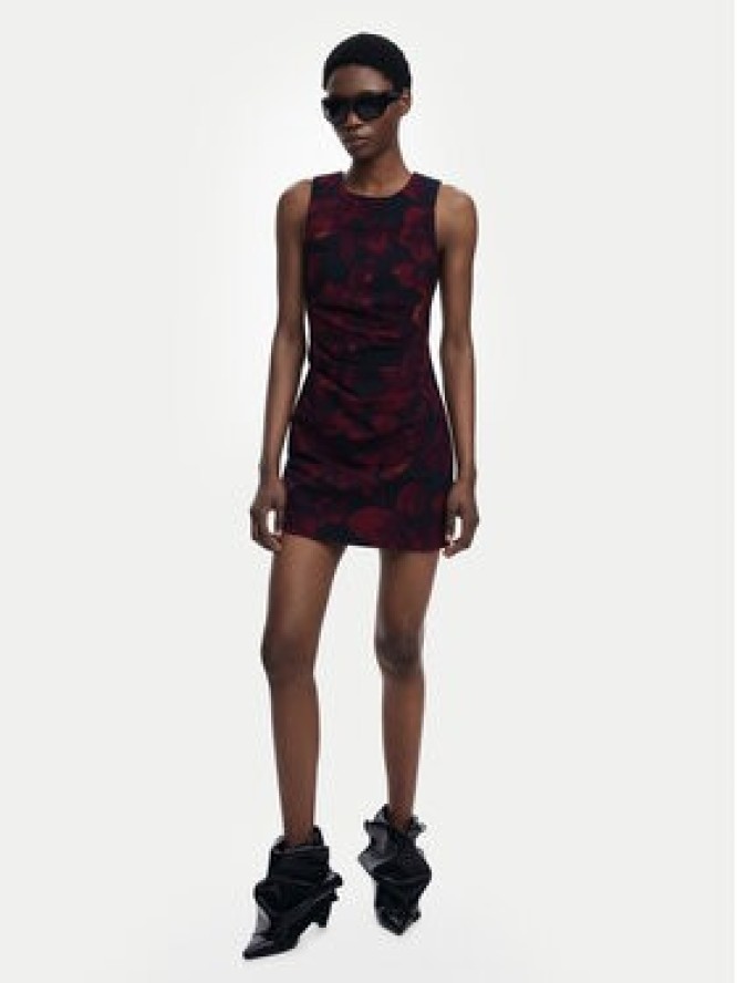 Desigual Sukienka koktajlowa Petofrunce 25WWVW20 Bordowy Slim Fit