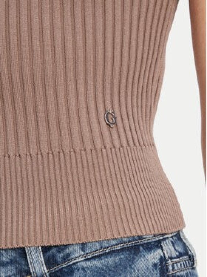 Guess Sweter W5YR04 Z0040 Brązowy Regular Fit