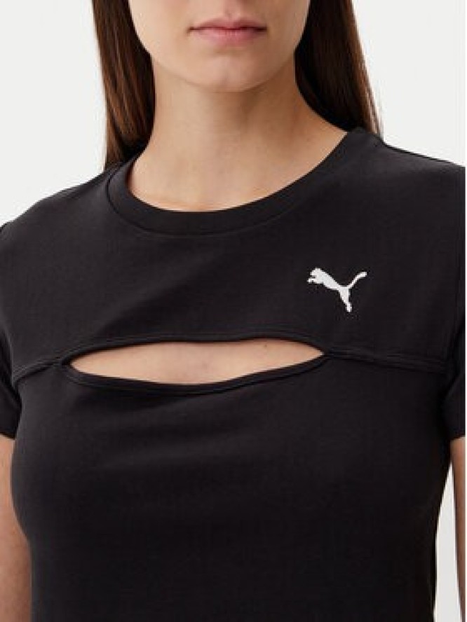 Puma T-Shirt Ess Cut-Out 631164 Czarny Slim Fit