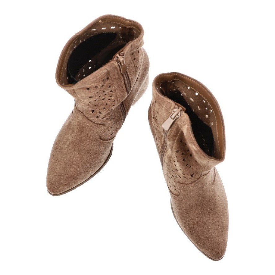 Brązowe Botki S.Barski Stylowe Kowbojki Damskie