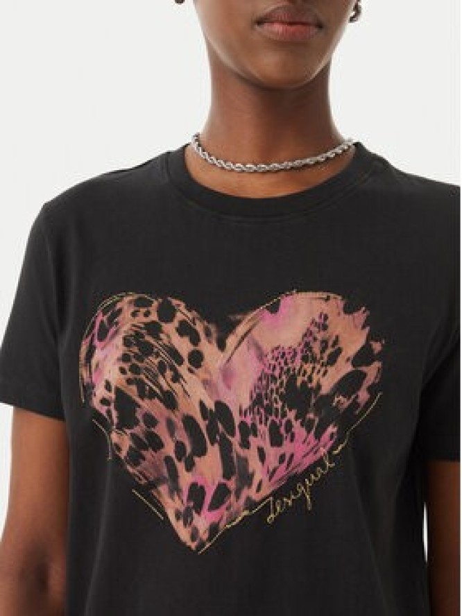 Desigual T-Shirt Tiger 26SWTK53 Szary Regular Fit