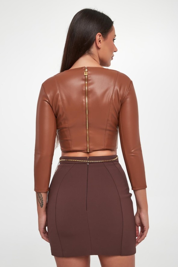 Żakiet damski z ekoskóry ELISABETTA FRANCHI