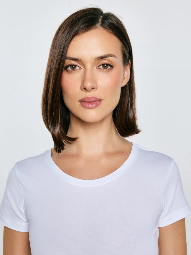 Koszulka damska z bawełny supima biała Supiclassica 101