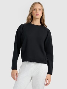 4F Bluza dresowa nierozpinana bez kaptura damska - czarna XL