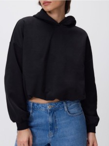 Krótka bluza z bawełną - czarny
