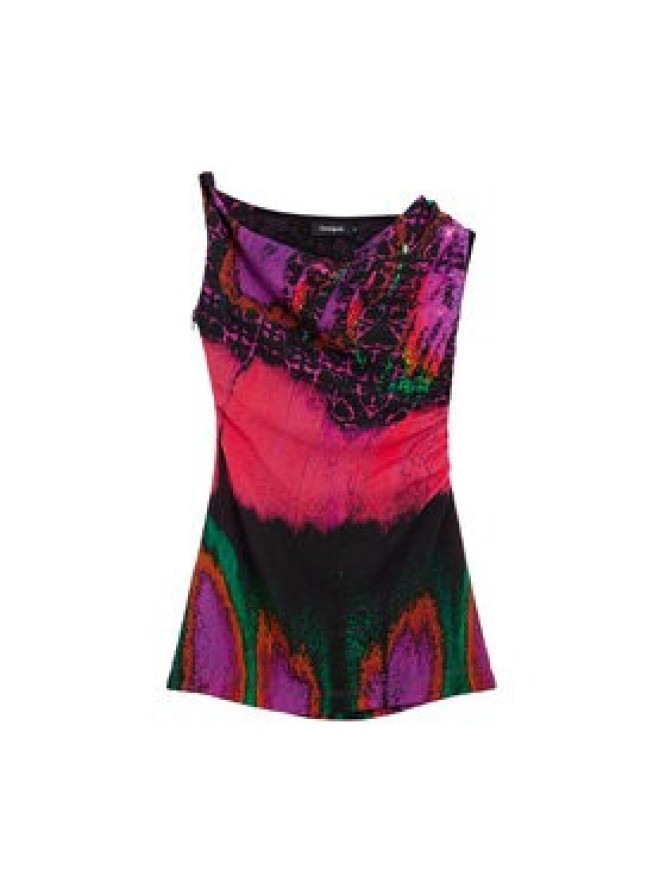 Desigual Sukienka letnia Beattl Lacroix 26SWVW59 Kolorowy Regular Fit
